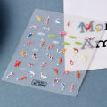 5D Embossed Colorful Lotus Leaf Small Fish Soft Relief Nail Art Stickers DIY Podazz. 