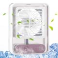 Portable Transparent Crystal Humidifying Spray Decorative Sitting Room Air Cooler Usb Charge Cooling Fan. 
