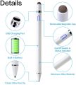 DIGDAN Active Stylus Pen Pencil 2nd Gen, Rechargeable 1.0mm Fine Point Compatible Aple iPad_ Pro(2018-2022) with Palm Rejection iPad_ 8th/7th/6th, Pro 12.9 4th/3rd Gen, Air 4th/3rd, Mini 5th, Pro 11 High Precision Drawing Pen White. 