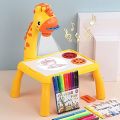 Children Projection Drawing Board LED Projector Drawing Table Toys Kids Projector Painting Board Desk Projection Painting Toy Graffiti Early Education Writing Board Household Erasable Toys. 