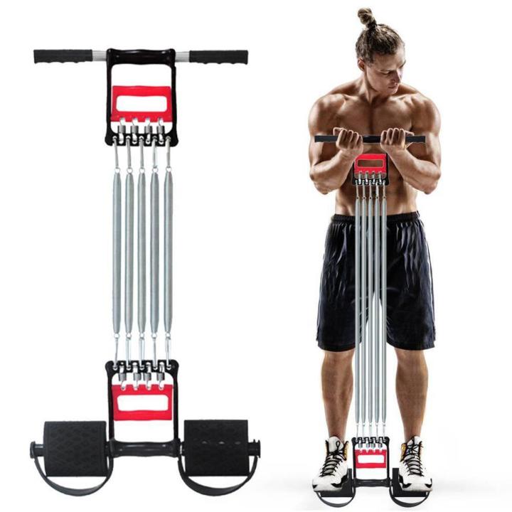 Chest Expander and Tummy Trimmer 3 in 1 High Quality Power Spring Belly Loosening Fitness Exercise Weight loss Belly loosening machine - black