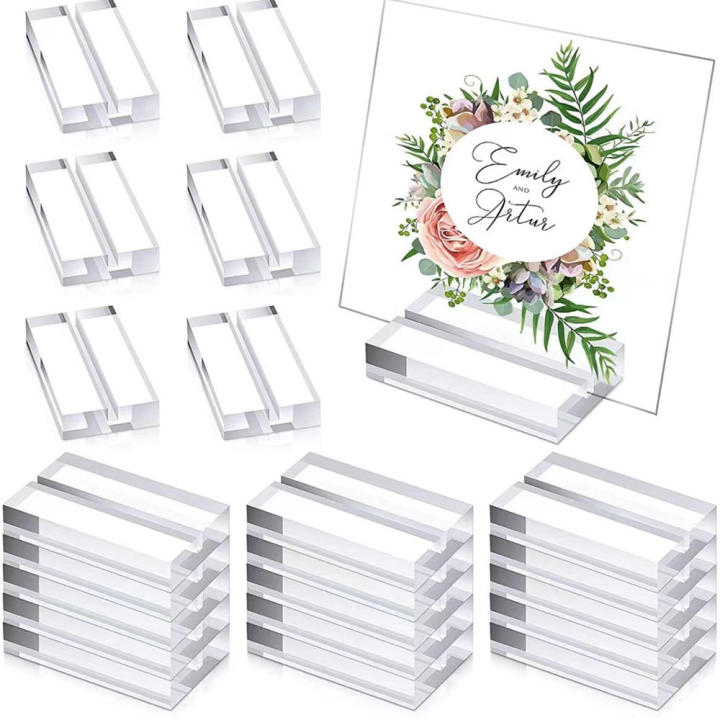 Acrylic Stands Place Card Holders Table Number Stands Desktop Clear Card Display Stand Transparent Acrylic Sign Holder