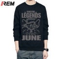 REM Hoodies & sweatshirts men long sleeve Legends born in June Hoodies men Online shirt birthday present. 