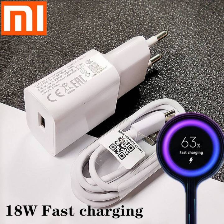 Qualcomm QC 3.0 18 WATT Fast Charger With MicroUSB Fast Cable 5V 2.5A or 9V 2A or 12V 1.5A Quick Charge For All Brands / For_Samsung_/HTC/Infinix/ Xiaomi / Huawei /Nokia/Lenovo - White