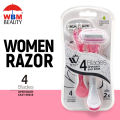 WBM Beauty Razor - 2Pcs Bikini Trimmer for Women - 4 Blades Body Razor | Razor for Smooth Skin. 