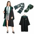 Adults&Kids Harry Potter Robe Cloak Cape Vest Tie Gryffindor Slytherin Hufflepuff Ravenclaw （Robe+Scarf +Tie）Set. 