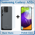 Samsung Galaxy A52s Tempered Glass Screen Protector Polish Glass + Back Matte Protector Soft Skin Sheet Soft Film Protection For Samsung Galaxy A52s. 