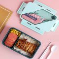 Lunch Box 3 Compartment With Utensils Eco-Friendly Leakproof Microwave Safe. 
