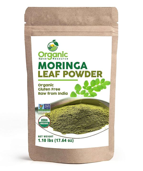 Organic Moringa Powder - 1.10 lbs (17.64 oz) | USDA Organics, Non-GMO, Kosher, Halal, Moringa Olifera Powder - 100% Raw and Natural, by SHOPOSR