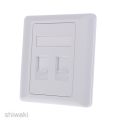 CAT6 Data Wall Outlet Face Plate 2 Port RJ45 Ethernet Network Data Socket. 