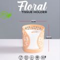 Unique and stylish Floral Round Shape Tissue holder for kitchen living room bathroom drawing room car office Tissue Organizer Napkin Holder  Tissue Role Holder Box Tissue roll stand. 