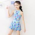 New Girl's Swimsuit Middle and Big Children's One-Piece Boxers Skirt Swimwear Primary School Girls Hot Spring Bathing Suit. 