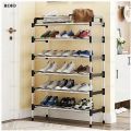 6 Layer shoe rack Tier Colored stainless steel Stackable Shoes Organizer Storage Stand. 