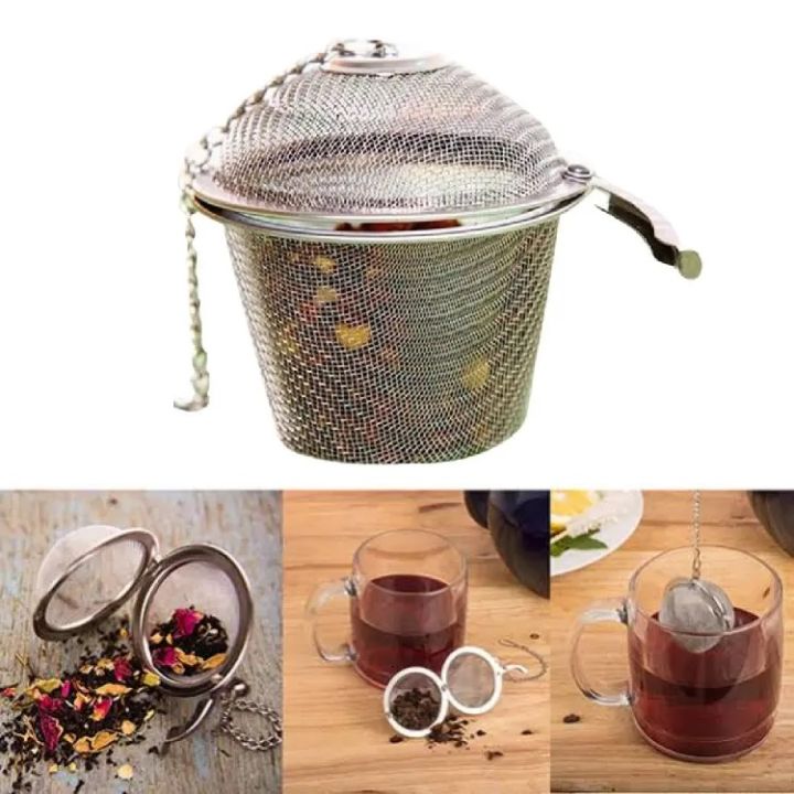6.5cm%20BASKET%20Silver%20Elegant%20Perfect%20Tea%20Strainer%20Mesh%20Stainless%20Steel%20Tea%20Strainer%20Filter%20Infuser%20for%20Lose%20Leaf%20Tea%20and%20Mulling%20Spices%20-%20Chain%20Style%20-%20Image%203