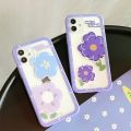 Fashion Cute Purple Flowers Clear Phone Case For iPhone 13 Pro MAX 12 11 X XS XR 7 8 Plus SE Transparent Soft Shockproof Cover. 