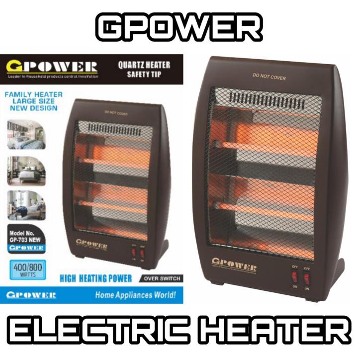 Electric Quartz Room Heater - 400W / 800W - 2 Halogen Heating Rods - Adjustable Temparature - Premium Quality Imported Heater - Portable Household Electric Heater with Safety Tip Over Protection - NSB-80A