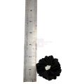 Elegant Black Artificial Flowers - 1.8 Inch Diameter, Pack of 3. 