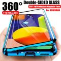 360° Protection Metal Magnetic Phone Case For Samsung Galaxy S22 23 Ultra S21 S20 FE Note 20 S10 Plus Double Sided Glass Cover. 