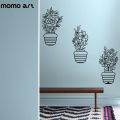 Quality wall Decals Vinyl Stickers Flower Pots in Three Different Designs. 