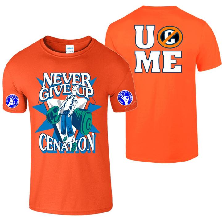 Orange Tshirt Cotton John Cena T shirt Never Give Up Cenation T Shirt Earn The Day Authentic Short Sleeve T-Shirt John Cena For Men  T shirt