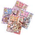 Cute Mini Size Landscape Sticker Book DIY PET Miniature Scene Collection Visual Stacking 8 in 1 3D Pocket Cabin Scene Stickers Kids. 