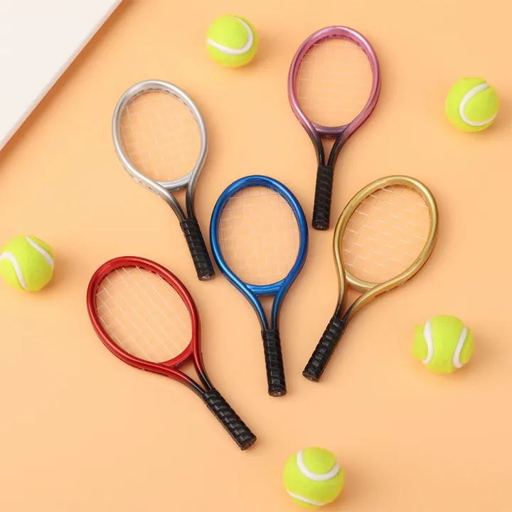 Little Tennis Rackets 1 Set 1/6 1/12 Tennis Racket Children Garden Gift Sport Tennis Model ...