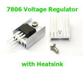 LM7806 L7806 LM7806CV Linear Voltage Regulator 6V IC with Heatsink. 