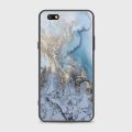 Oppo A77 Cover - SkinLee HQ Infinity Glass Case (Soft) - Golden Blue Marble - SKINLEE-122-1-859-113. 