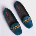 Women's Velvet Pumps with Chain Style, Comfortable and Stylish Loafers for Outdoor Events, Available in Sizes 36-40. 
