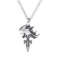 Final Fantasy VIII Necklace Sleeping Lion Heart Griever Squall Leonhart Lion Head Necklaces Pendants Fashion Game Jewelry. 