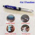 Customize Name Pen With Stylus, Torch & Mobile Holder. 