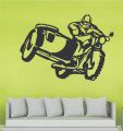 Motorcycle with Side car Wall Decal Motor bike Vinyl Sticker Home Bike Racing Interior Decor Garage Wall Design by elegant decor #4746. 