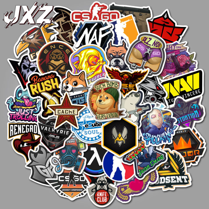 【linfang store】50Pcs/pack CS GO Stickers Motorcycle Cartoon Game Sticker For Laptop Funny Stickers Mixed Fashion Waterproof