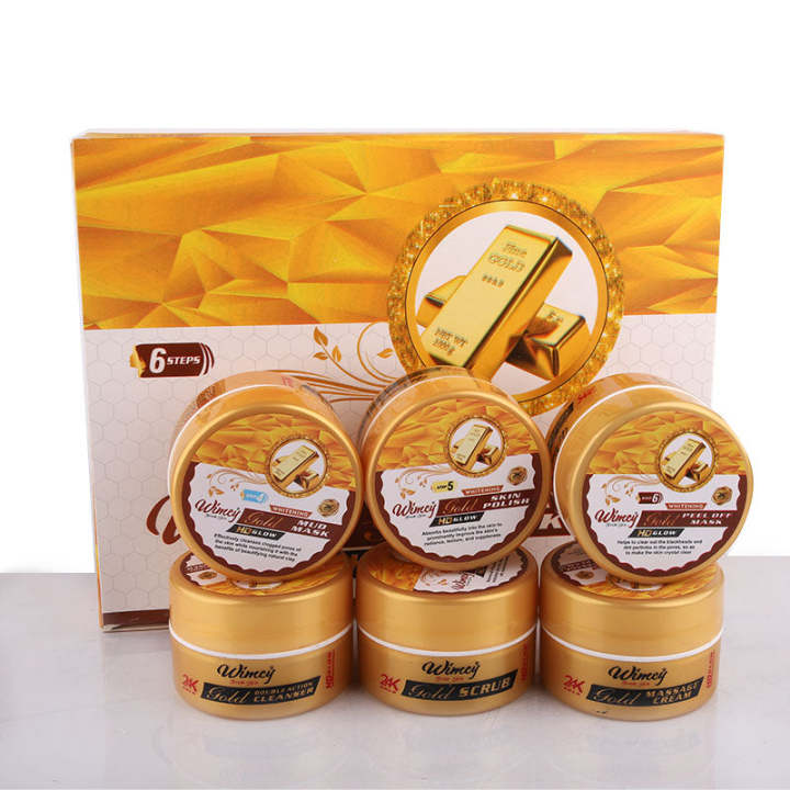 Wimcy%20Whitening%20Gold%20Facial%20Kit%20HD%20Glow%20300ML%20%20Gold%20Scrub%20%20Gold%20Massage%20Cream%20%20Gold%20Peel%20Off%20Mask%20%20Gold%20Skin%20Polish%20%20Gold%20Double%20Action%20Cleanser%20%20Gold%20Mud%20Mask%20-%20Image%203