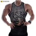 Fashion Print Cobra Kai 3D Printed tank tops men women movie vest summer Cobra Kai singlets sleeveless hip hop oversized top 6XL. 