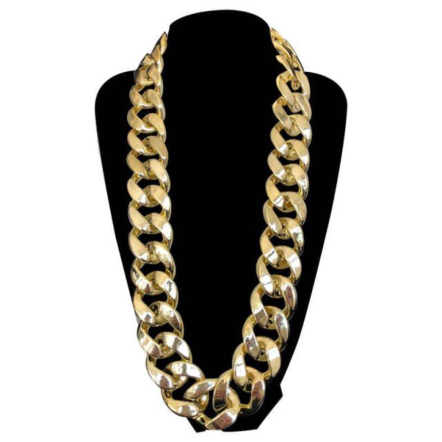 hip-hop exaggerated big gold chain Personality performance props plastic imitation gold necklace nightclub