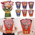Bouquet Shape Greeting Card 3D Pop Up Greeting Cards Creative Invitation Card for Mothers Day Wife Lover Gifts Home Decoration. 