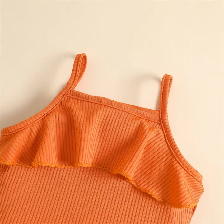 Infant%20Baby%20Two%20Piece%20Set,%20Toddler%20Solid%20Color%20Sleeveless%20Camisole%20Tops%20Elastic%20Waist%20Ruffle%20Hem%20Shorts%20-%20Image%204