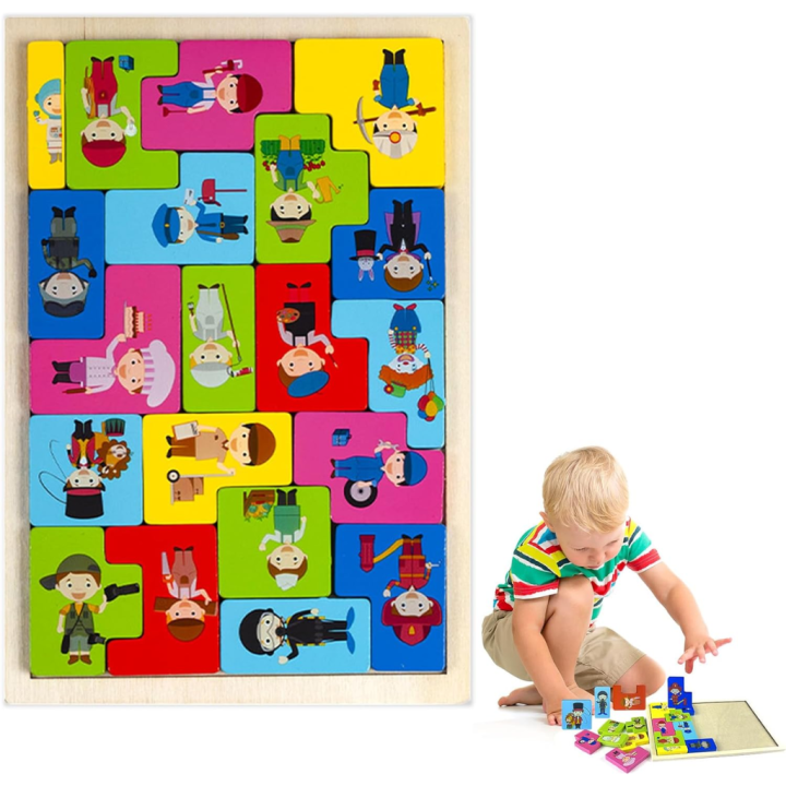 Tangram Wooden Puzzle for Kids | Montessori Educational Toy | 2-in-1 ...