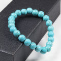 Classic 6/8/10mm Natural Stone Beads Bracelet Blue Beaded Strand Bracelets Charm Women Yoga Paryer Jewelry Homme Pulseras. 