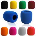 【HOT】 7X3.5Cm Black Microphone Windscreen Foam Cover Thick Mic Covers Foam Mic Pop Filter For Studio Interview Karaoke DJ (10 Colors). 