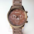 Stylish Watch Classic Dial Matt Chain Comfortable Rubber Straps Casual Watch Quartz Watches for Men. 
