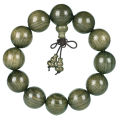 Sichuan Phoebe Sheareri Submerged Wood Bracelet Ebony Old Materials Cat Eyes Full of Gold Silk Beads Men and Women Bracelet for Couple. 