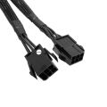 Dual 6 Pin Female To 8 Pin Male GPU Graphics Card Power Adapter Cable 18AWG Braided Sleeved Black 20cm. 