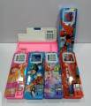 1 Button Pencil Box with Sharpener & Calculator  Double Sided Plastic Pencil Box Pack of 01 Pcs. 