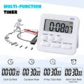 Kitchen Timer,Egg Timer with Clock,Digital Timer Stopwatch with LCD Loud Alarm for Cooking,Baking, Sports,Learning,Etc. 