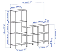IKEA HYLLIS Shelving unit in/outdoor, 180x27x74-140 cm 3 pieces. 