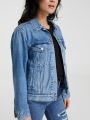 HERE And NOW Women Solid Denim Jacket. 
