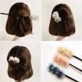 New Chiffon Flower Bun Maker Maruko Hairtyle Tool weet Hair Braided Rope Korean Hair Acceorie Elegant Hair Jewelry Women' Hairband. 