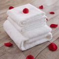 Set of 3 Luxury 100% Cotton White Color Hotel Bath Towels Textile Set. 